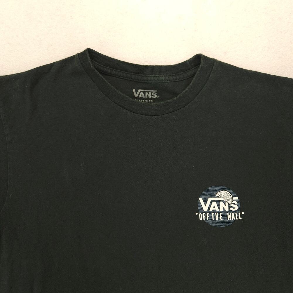 Vans Off the Wall Casual Crew Neck Graphic Shirt Mens Size Small S Green